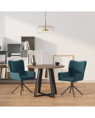 Chaises pivotantes à manger lot de 2 Bleu Velours | Mobilier & Déco