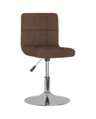 Chaise pivotante de salle à manger Marron Tissu | Mobilier & Déco