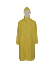 Manteau de pluie long imperméable résistant à capuche jaune XL | Mobilier & Déco