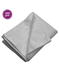 Bâche 260 g/m² 4x4 m Gris PEHD | Mobilier & Déco