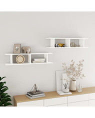 Étagères murales 2 pcs Blanc 90x18x20 cm bois d'ingénierie | Mobilier & Déco