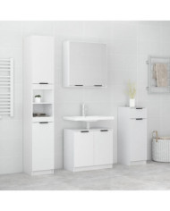 Meubles de salle de bain 4 pcs Blanc brillant Bois d'ingénierie | Mobilier & Déco