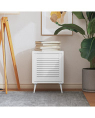 Porte d'armoire à persiennes blanc 39,5x39,4 cm pin massif | Mobilier & Déco