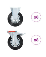 16 pcs Roulettes 200 mm | Mobilier & Déco