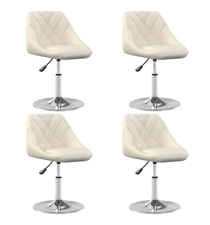 Chaises à manger pivotantes lot de 4 Crème Velours | Mobilier & Déco