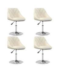 Chaises à manger pivotantes lot de 4 Crème Velours | Mobilier & Déco