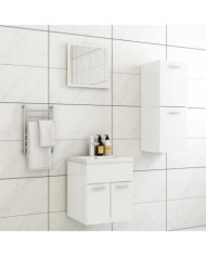 Ensemble de meubles de salle de bain Blanc brillant Aggloméré | Mobilier & Déco