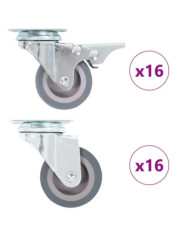 32 pcs Roulettes pivotantes 50 mm | Mobilier & Déco