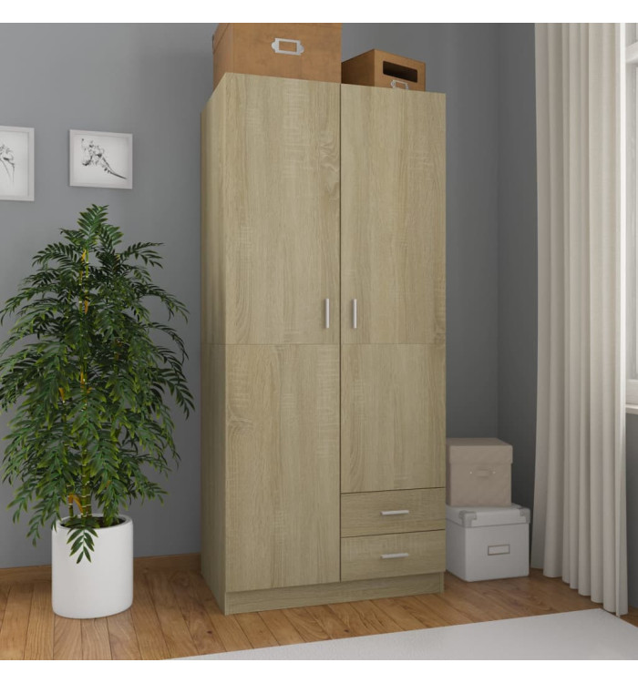 Garde-robe Chêne sonoma 80x52x180 cm Aggloméré | Mobilier & Déco