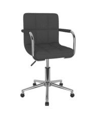 Chaise pivotante de salle à manger Gris foncé Tissu | Mobilier & Déco