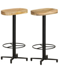 Tabourets de bar lot de 2 76 cm bois de manguier massif | Mobilier & Déco