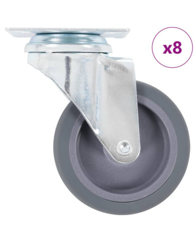 8 pcs Roulettes pivotantes 75 mm | Mobilier & Déco