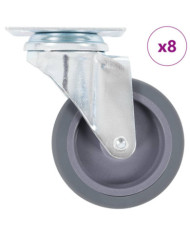 8 pcs Roulettes pivotantes 75 mm | Mobilier & Déco