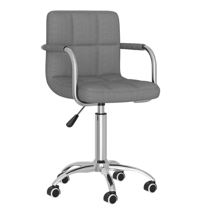 Chaise pivotante de salle à manger Gris clair Tissu | Mobilier & Déco