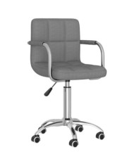 Chaise pivotante de salle à manger Gris clair Tissu | Mobilier & Déco