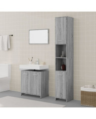Ensemble de meubles de salle de bain 3 pcs Sonoma gris | Mobilier & Déco