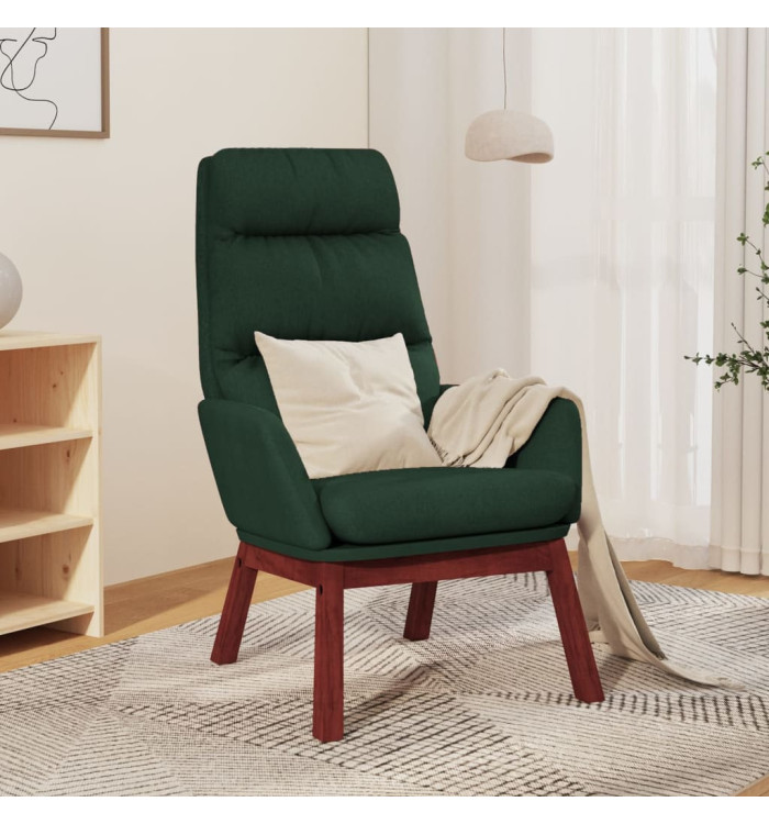 Chaise de relaxation Vert foncé Tissu | Mobilier & Déco