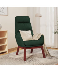 Chaise de relaxation Vert foncé Tissu | Mobilier & Déco