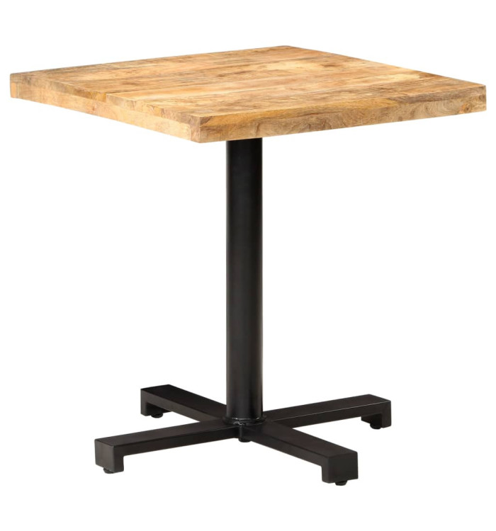 Table de bistro Carrée 70x70x75 cm Bois de manguier brut | Mobilier & Déco