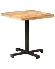 Table de bistro Carrée 70x70x75 cm Bois de manguier brut | Mobilier & Déco