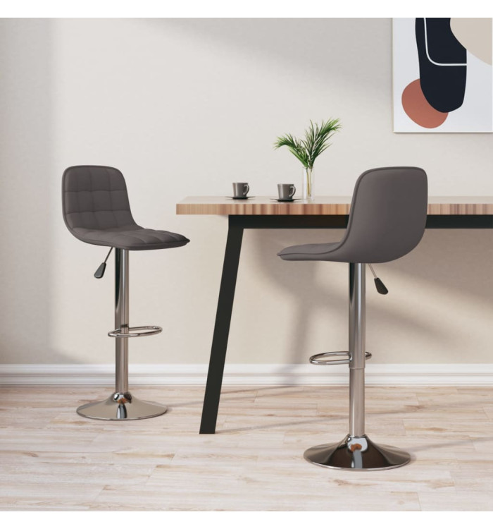 Tabourets de bar lot de 2 taupe tissu | Mobilier & Déco
