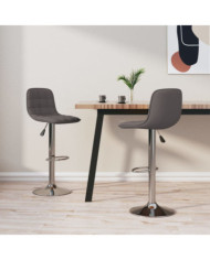 Tabourets de bar lot de 2 taupe tissu | Mobilier & Déco