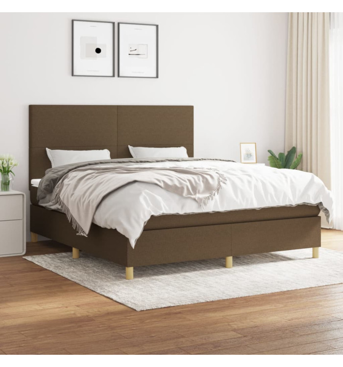 Sommier à lattes de lit avec matelas Marron foncé 180x200 cm | Mobilier & Déco