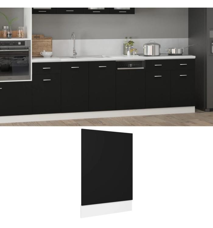 Panneau de lave-vaisselle "Lyon" Noir 45x3x67 cm Aggloméré | Mobilier & Déco