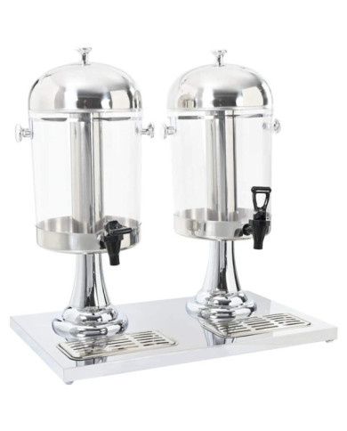Double distributeur de jus en acier inoxydable 2 x 8 L | Mobilier & Déco