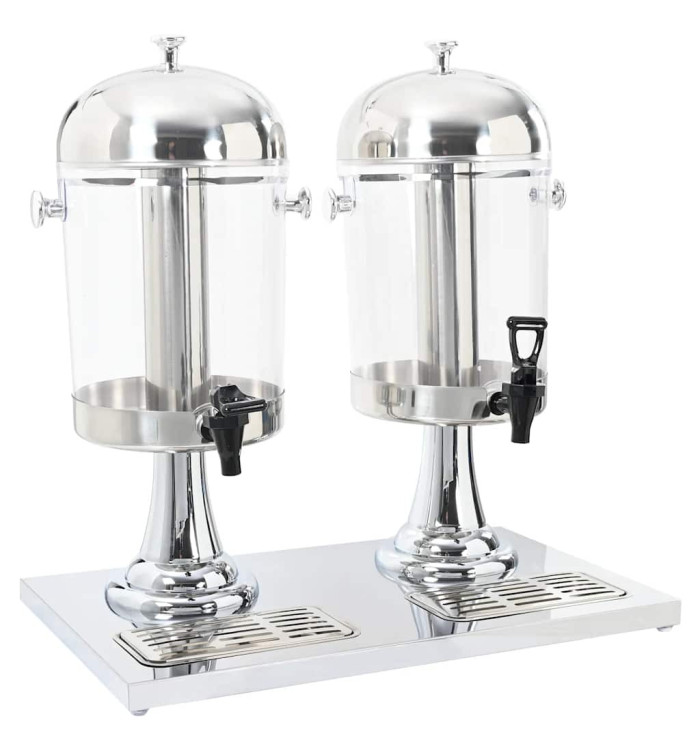 Double distributeur de jus en acier inoxydable 2 x 8 L | Mobilier & Déco