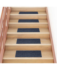 Tapis d'escalier autocollants Rectangulaire 15 pcs 60x25 cm | Mobilier & Déco