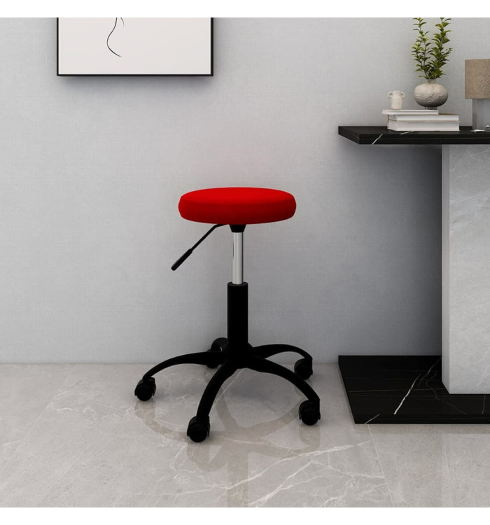 Chaise pivotante de bureau Rouge bordeaux Velours | Mobilier & Déco