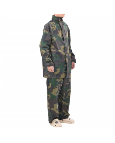 Combinaison de pluie avec capuche 2 pcs Hommes Camouflage L | Mobilier & Déco