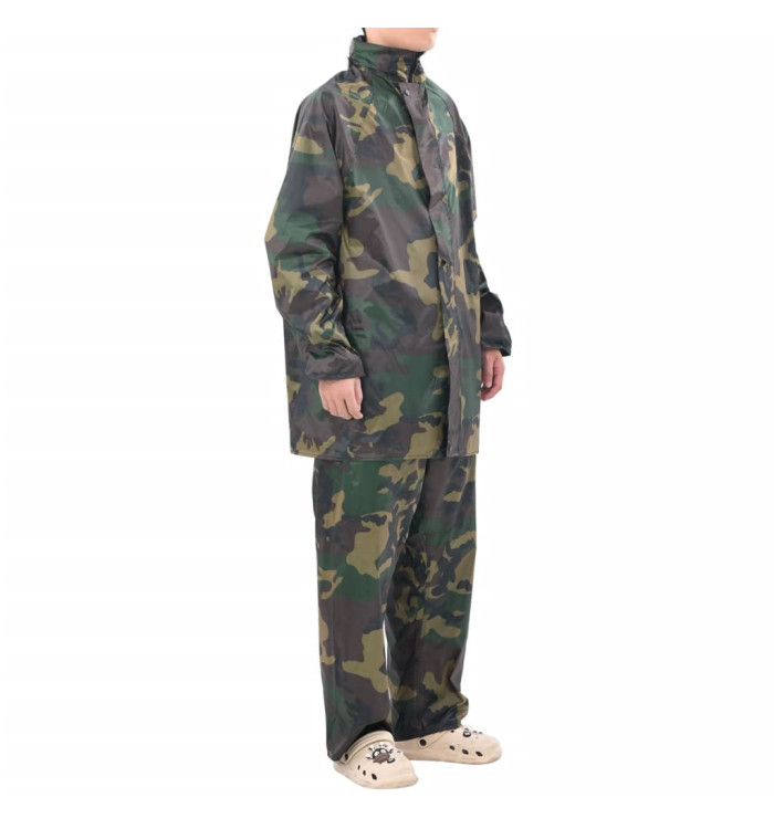 Combinaison de pluie avec capuche 2 pcs Hommes Camouflage L | Mobilier & Déco