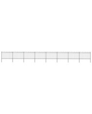 Clôture de jardin avec dessus en cerceau Acier 13,6x1,2 m Noir | Mobilier & Déco