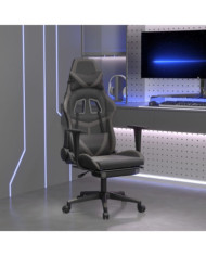 Chaise de jeu avec repose-pied Noir et gris Similicuir | Mobilier & Déco