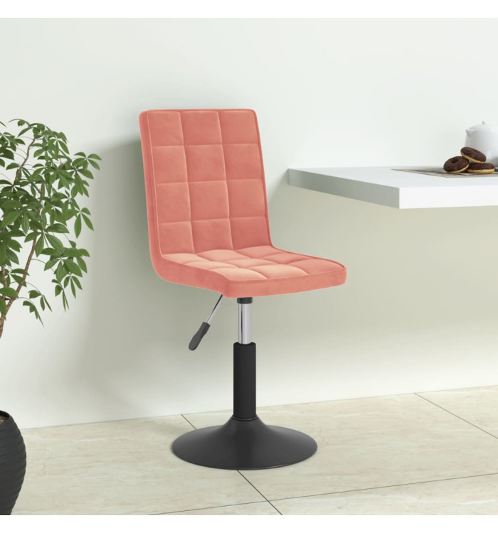 Chaises pivotantes à manger lot de 6 rose velours | Mobilier & Déco