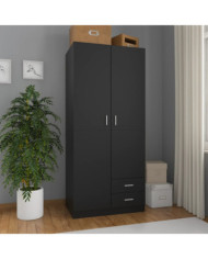 Garde-robe Noir 80x52x180 cm Aggloméré | Mobilier & Déco