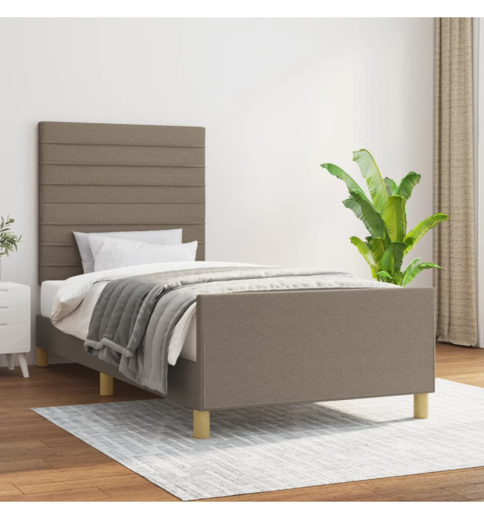 Cadre de lit sans matelas taupe 90x200 cm tissu | Mobilier & Déco