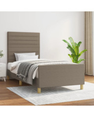 Cadre de lit sans matelas taupe 90x200 cm tissu | Mobilier & Déco
