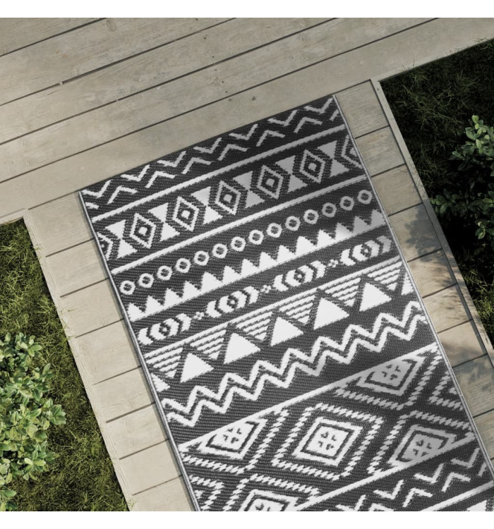 Tapis d'extérieur ARAKIL noir 80x250 cm PP | Mobilier & Déco