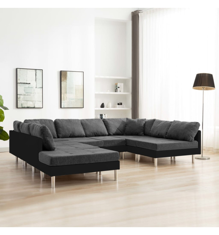 Canapé sectionnel Similicuir Noir | Mobilier & Déco