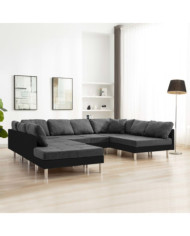 Canapé sectionnel Similicuir Noir | Mobilier & Déco