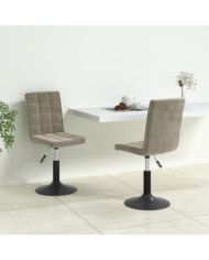 Chaises pivotantes à manger lot de 2 gris clair velours | Mobilier & Déco