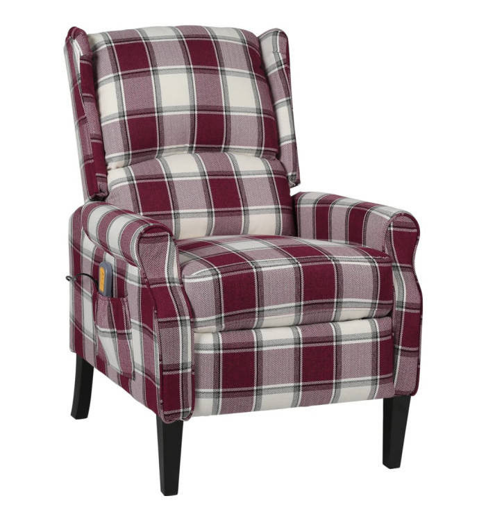Fauteuil de massage inclinable Rouge Tissu | Mobilier & Déco