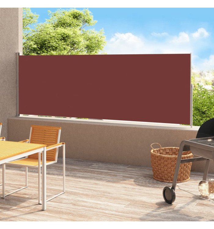 Auvent latéral rétractable de patio 220x500 cm Marron | Mobilier & Déco