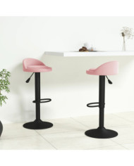 Tabourets de bar lot de 2 rose velours | Mobilier & Déco