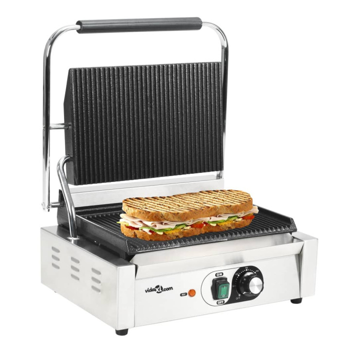 Grill rainuré pour panini 2200 W 43x30,5x20 cm | Mobilier & Déco