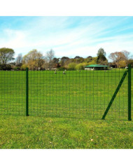 Clôture Euro Acier 25 x 1,7 m Vert | Mobilier & Déco
