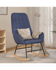 Chaise à bascule Bleu Tissu | Mobilier & Déco